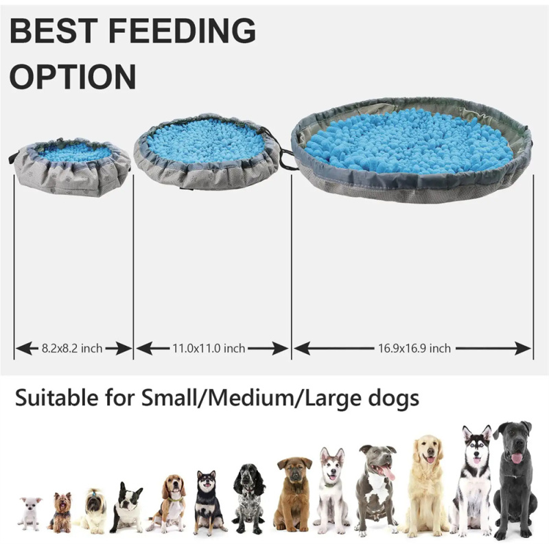 Adjustable Snuffle mat Dog Puzzle Toys Enrichment Pet Foraging mat for Smell Training and Slow Eating